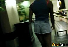 black teen 18+ in a surprising pov fuck