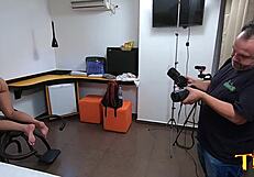 Behind the scenes of Valentina Souza's first movie, where her big Brazilian ass and natural tits shine.