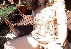 Maturemons Suns Vulva In Dress With Shaved Pussy Lips