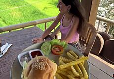 asked the waiter to cum on my face in a public cafe - i only like to dine covered in cum - cumwalk