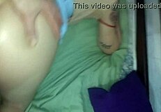 Doggy style with cute big ass in blue miniskirt