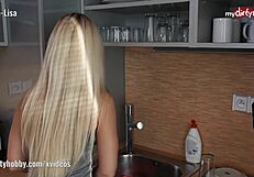 My Dirty Hobby - Sexy Tight Blonde Fucked In The Kitchen