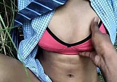 my hot indian college girlfriend moans as i fuck her deep in the jungle