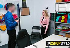 Tender shoplifter blonde fucks big cock to respect law