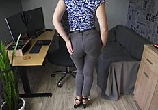 Amateur milf teases tight ass