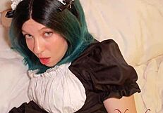 squirting maid roleplay with big cock creampie and riding