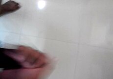 me stroking my throbbing black cock slowly