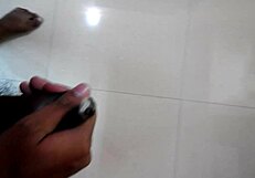 me stroking my throbbing black cock slowly