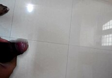 me stroking my throbbing black cock slowly