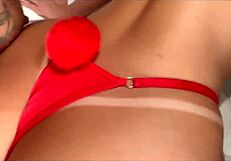 Good actor cums hard from soft cock. Covering ass with huge load.