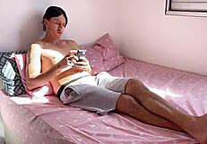 Safada arrived from the beach and came to my room for a complete sheer pounding