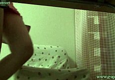 young japanese babe caught masturbating in her hidden spot.