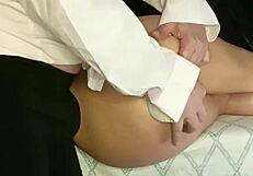 sissy gets a happy ending with that big-buttocks brunette