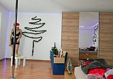 Christmas decoration and pole dancing sfw