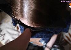 she starts with a sloppy blowjob, deepthroating the huge cock, then gets her face fucked hard