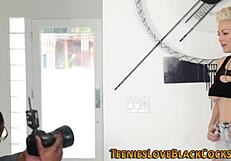 Blonde Tugs Black Cock