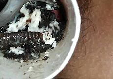 Detailed pussy play with oreo, exploring every inch