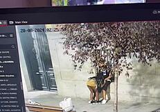 Kissing cock in public street