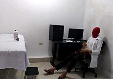 Can you resist watching this perverted doctor masturbate after his cute patient?