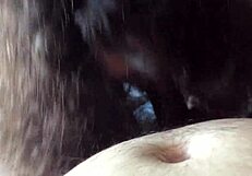 pretty pawg gives a long blowjob until the guy nuts in her mouth