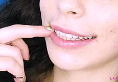 What secrets does this striking dark-haired stunner reveal in her photoshoot?