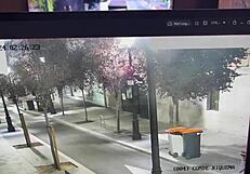 Kissing cock in public street