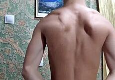 flex skinny boy after study