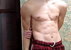 flex skinny boy after study