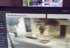 Kissing cock in public street