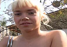 this blonde teen 18+ takes a huge cock until cum covers her face