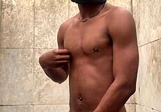 Amateur Soapy Dick Massage in Shower Leads to Cum and Nearly Getting Caught