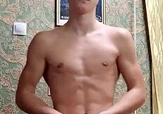 flex skinny boy after study