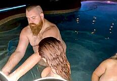 Hardcore hot tub live threesome features Jasper Nyx and Luci Power in passionate group sex
