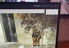 Kissing cock in public street