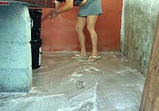 wife left, maid grabs my cock?