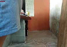 wife left, maid grabs my cock?