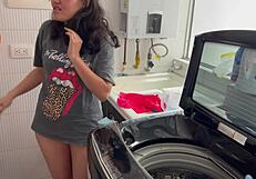 two lesbians having silent sex in the kitchen