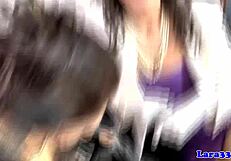 British mature picks up tattooed babe for lesbian licking