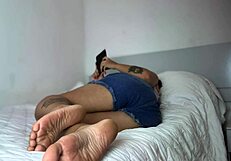 'Watch me relax on the bed with a book and fart,' says the curvy BBW. 'Did you hear that?'