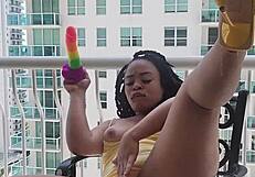 Super Soaker Pussy Spray on Balcony