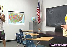 Brunette Hot Teen Sucks Monster Cock!