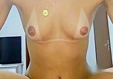 my tanned stepsister sat on my cock and rode it so hot in cowgirl position