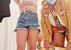 risky public fuck in mall fitting room with stepsister's tight pussy