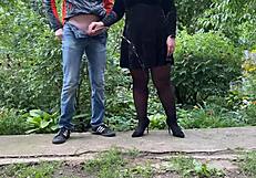 Secret desire of every male pervert in outdoor flashing