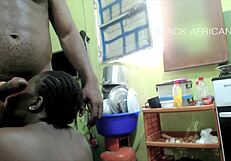 Intense Home Kitchen Blowjob Action