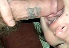 Older woman sucks Joshua Jism's big white cock in Trick City!