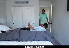 horny stepsis and stepbro sneak around daddy's house