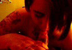 my emo teen friend deepthroats my cock in this homemade blowjob session