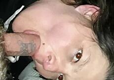 Older woman sucks Joshua Jism's big white cock in Trick City!