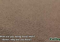 Euro Assfucked In Dorm Threesome